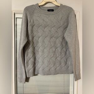 Lands' End Gray Cable Knit Sweater